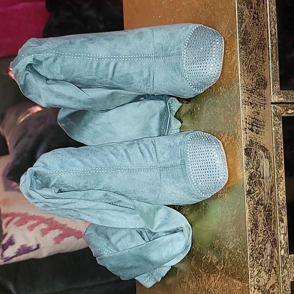 Mint green boots